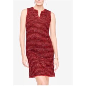NWT ANN TAYLOR Fringe tweed shift sleeveless dress
